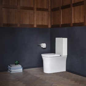 Duravit White Tulip Stand-WC Kombination mit HygieneGlaze, spülrandlos