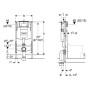 Geberit Duofix Element für Kinder-Stand-WC 97 cm, mit Sigma UP-Spülkasten 12 cm - Detailansicht