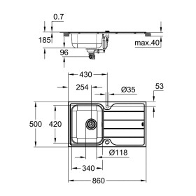 GROHE K500 Minta Spülen-Bundle