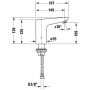 Duravit Sensor 1 Elektronik-Waschtischarmatur mit Steckernetzteil - technische Ansicht