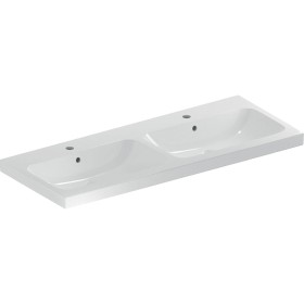 Geberit iCon Light Doppelwaschtisch 120 cm mit 2 Hahnlöchern, ohne Überlauf
