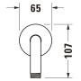 Braccio doccia curvo Duravit 41 cm - vista tecnica