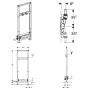 Geberit Duofix Element für Dusche 130 cm mit Wandablauf, Wandarmatur AP d40 - Produktansicht