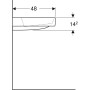 Geberit ONE Waschtisch 105 cm, Abgang horizontal, 1 Hahnloch, ohne Überlauf - Produktansicht