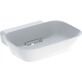 Geberit ONE Aufsatzwaschtisch Schalenform, ohne Hahnloch, ohne Überlauf, Abgang horizontal