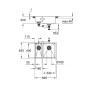 GROHE K700 Edelstahlspüle 59,5 x 45 cm mit 1,5 Becken, für Einbau rechts - Detailansicht