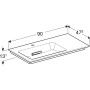 Geberit ONE Möbelwaschtisch 90 cm, Abgang horizontal, 1 Hahnloch, ohne Überlauf, Ablage rechts - Detailansicht