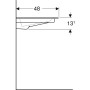 Geberit ONE Möbelwaschtisch 90 cm, Abgang horizontal, 1 Hahnloch, ohne Überlauf, Ablage rechts - Produktansicht