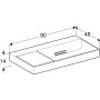 Geberit ONE Waschtisch 90 cm, Abgang horizontal, ohne Hahnloch, ohne Überlauf, Ablage links