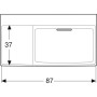 Geberit ONE Waschtisch 90 cm, Abgang horizontal, ohne Hahnloch, ohne Überlauf, Ablage links - Produktansicht