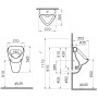 VitrA Options Normus Urinal 37 x 35,5 cm, Zulauf oben - Detailansicht