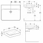 Geberit Renova Plan Waschtisch 60 cm ohne Hahnloch, ohne Überlauf - technische Ansicht
