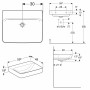 Geberit Renova Plan Waschtisch 60 cm ohne Hahnloch, ohne Überlauf - technische Ansicht