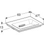 Geberit ONE Möbelwaschtisch 60 cm, Abgang horizontal, ohne Hahnloch, ohne Überlauf - Detailansicht