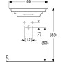 Geberit ONE Möbelwaschtisch 60 cm, Abgang horizontal, ohne Hahnloch, ohne Überlauf - technische Ansicht