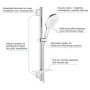 Ensemble de barre de douche GROHE Vitalio SmartActive 150 3 modes de jet - vue détaillée