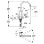 Rubinetto monocomando per lavello GROHE Feel 1/2" con beccuccio alto, 1 getto