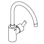 Rubinetto monocomando per lavello GROHE Feel 1/2" con beccuccio alto, 1 getto - vista tecnica
