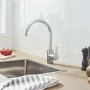 Rubinetto monocomando GROHE Feel per lavello con bocca alta, 1 tipo di getto - vista tecnica