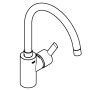 Rubinetto monocomando GROHE Feel per lavello con bocca alta, 1 tipo di getto - immagine prodotto