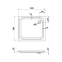 Roca Steel Plan Duschwanne 90 x 100 x 6,5 cm - Detailansicht