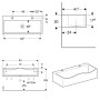Geberit 2Bambini Spiel- und Waschlandschaft mit 2 Waschplätzen - technische Ansicht