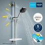 Ensemble de barre de douche GROHE Vitalio Comfort 110 de 60 cm avec 2 types de jets, étagère de douche - vue technique