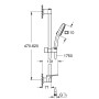 Ensemble de barre de douche GROHE Vitalio Comfort 110 de 60 cm avec 2 types de jets, étagère de douche - photo produit