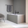 Baignoire rectangulaire Duravit Qatego 150 x 75 cm, version encastrée - vue technique
