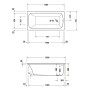 Baignoire rectangulaire Duravit Qatego 150 x 75 cm, version encastrée - photo produit