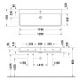 Duravit Qatego Waschtisch 120 x 47 cm geschliffen, 2x 1 Hahnloch, mit HygieneGlace - Detailansicht