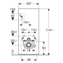 Geberit Monolith Plus Sanitärmodul für Stand-WC, 101 cm, Frontverkleidung aus Steinzeug (Kopie) - technische Ansicht