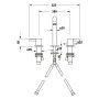 Duravit Circle 3-Loch Waschtischarmatur mit Zugstangen-Ablaufgarnitur - technische Ansicht
