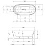 Duravit Cape Cod Badewanne freistehend 185,5 x 88,5 cm