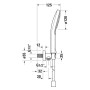 Duravit Wandanschlussbogenset mit Handbrause 3jet MinusFlow - technische Ansicht