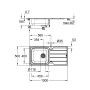 GROHE K500 Edelstahl-Einbauspüle 100 x 50 cm mit Abtropffläche, reversible - Detailansicht