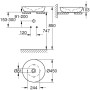 GROHE Essence Aufsatzschale ohne Hahnloch 45 cm - technische Ansicht