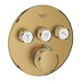 GROHE Grohtherm SmartControl Thermostat Fertigmontageset mit 3 Absperrventilen, runde Ausführung