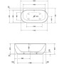 Vasca idromassaggio Duravit Luv con sistema Air 185 x 95 cm versione a parete - vista dettagliata
