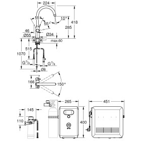 Kit di uscita C GROHE Blue Professional