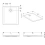 Receveur de douche rectangulaire Geberit Nemea 80 x 120 cm - vue technique