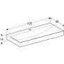 Geberit ONE Waschtisch 105 cm, Abgang vertikal, 1 Hahnloch, ohne Überlauf - Detailansicht