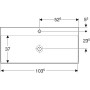 Geberit ONE Waschtisch 105 cm, Abgang vertikal, 1 Hahnloch, ohne Überlauf