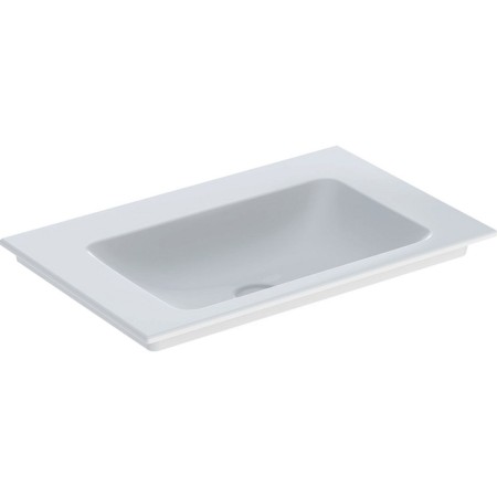 Geberit ONE Möbelwaschtisch 75 cm, Abgang vertikal, ohne Hahnloch, ohne Überlauf