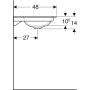Geberit ONE Möbelwaschtisch 75 cm, Abgang vertikal, ohne Hahnloch, ohne Überlauf - Produktansicht
