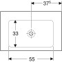 Geberit ONE Möbelwaschtisch 75 cm, Abgang vertikal, ohne Hahnloch, ohne Überlauf