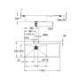 GROHE K1000 Edelstahl-Einbauspüle 116 x 52 cm mit Abtropffläche, Becken links - Detailansicht