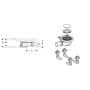 Kit di installazione Geberit per piatto doccia Setaplano, altezza dell'acqua di ritegno 5 cm, con 4 piedi - vista dettagliata