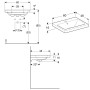 Geberit iCon Light Aufsatzwaschtisch 60 cm mit Hahnloch mittig und Überlauf - technische Ansicht