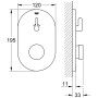 GROHE Eurosmart CT Selbstschluss-Brausebatterie - technische Ansicht
